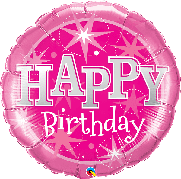 Pink & Silver Birthday Balloon