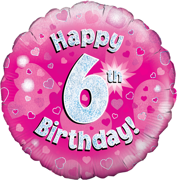 Age Birthday 6 Pink