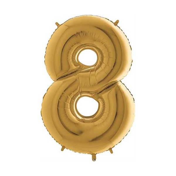 Large 26'' Gold Number Balloon 8