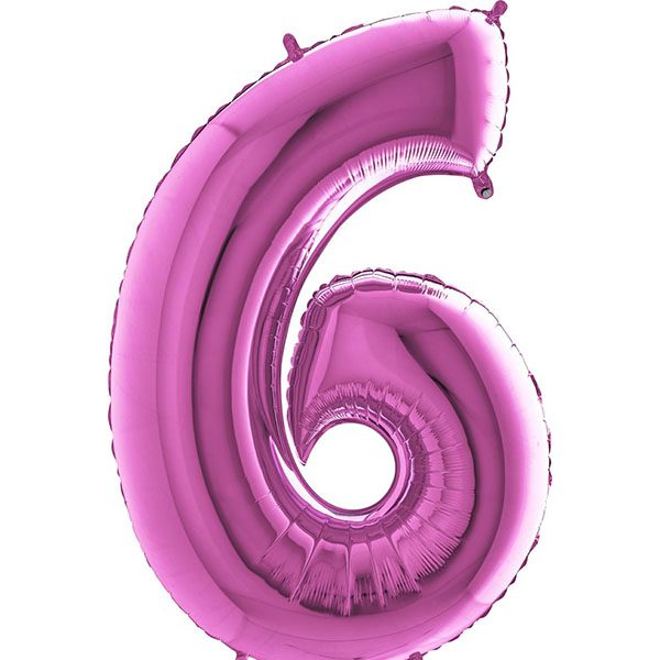 PINK NUMBER 6 BALLOON