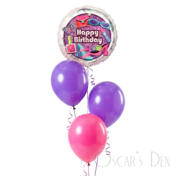 Glitzy Girl Balloon Bunch