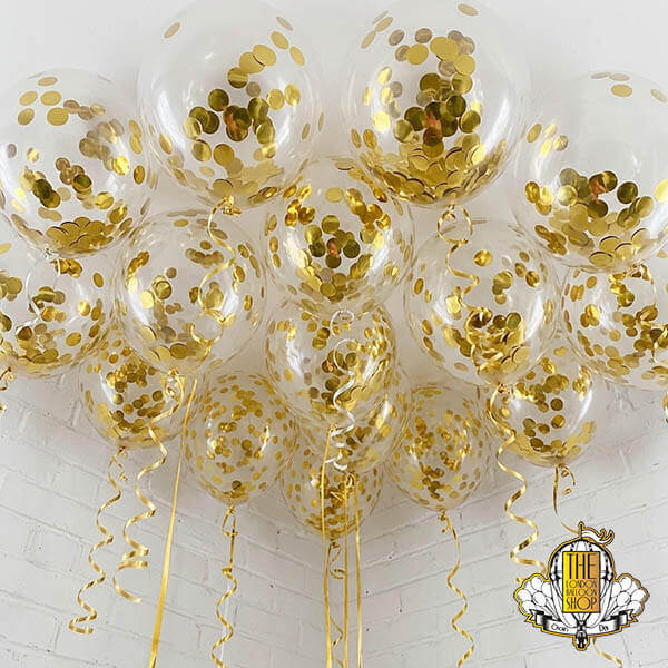 Gold Confetti Ceiling Balloons