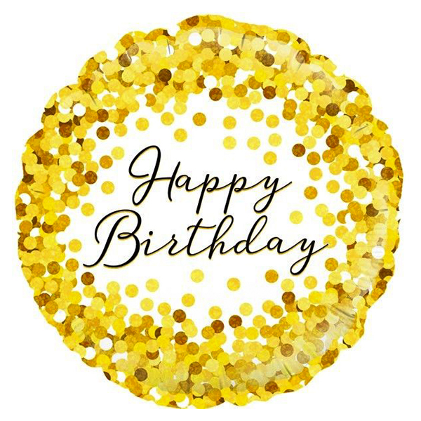 Gold Confetti Happy Birthday