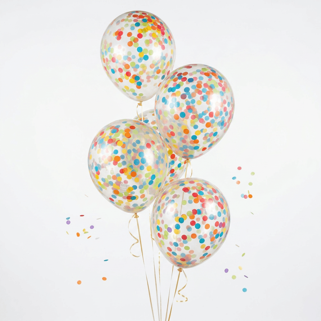 Large Rainbow Confetti Balloons